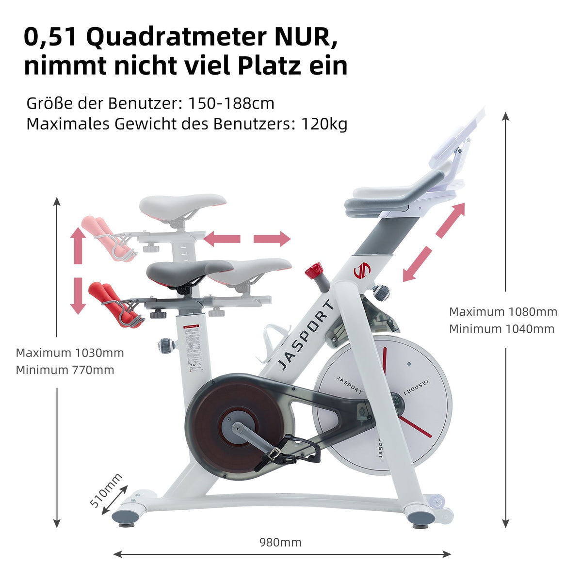 JASPORT S3 Smart Indoor Speedbike (Weiß)